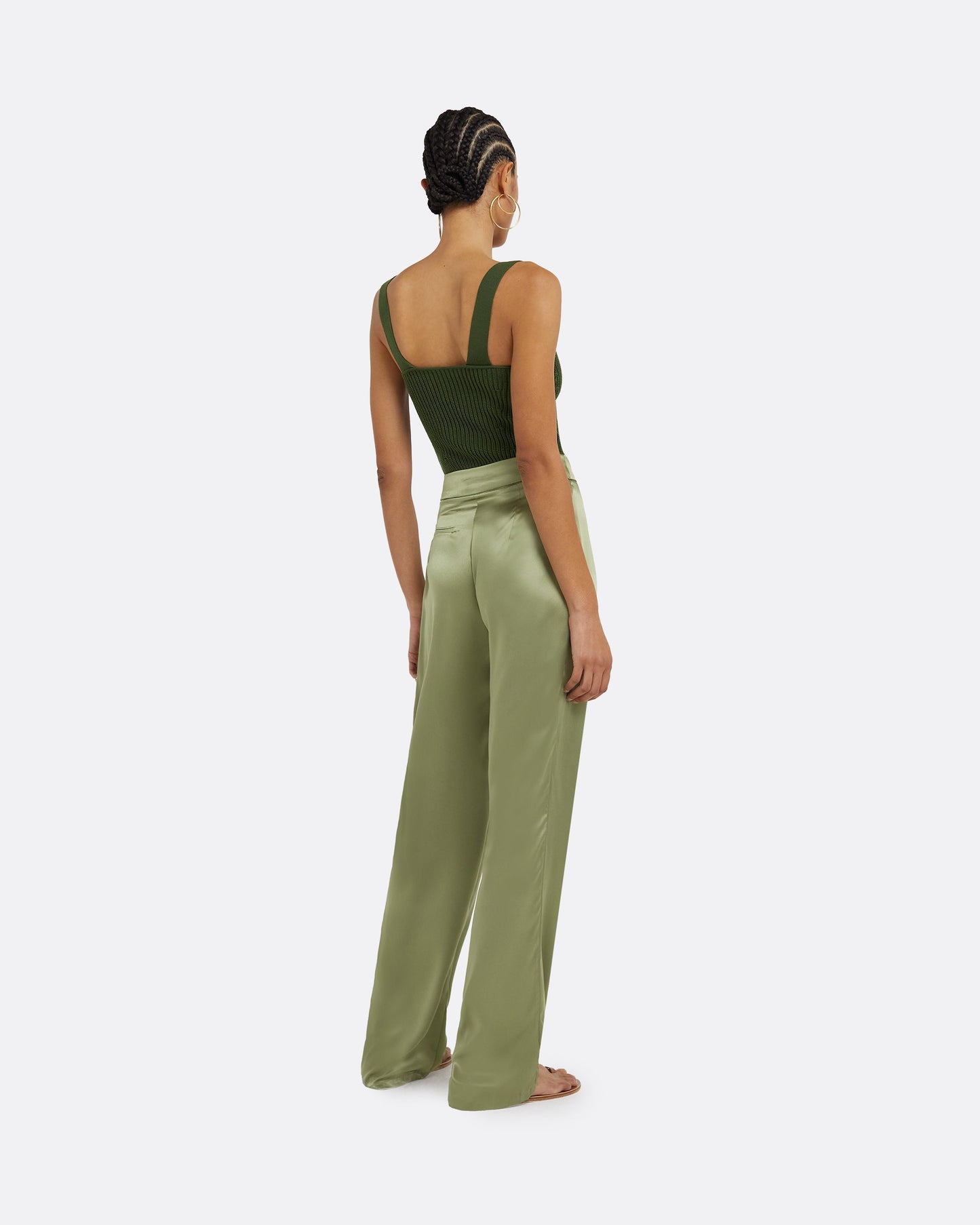Amal Olive Crochet Top