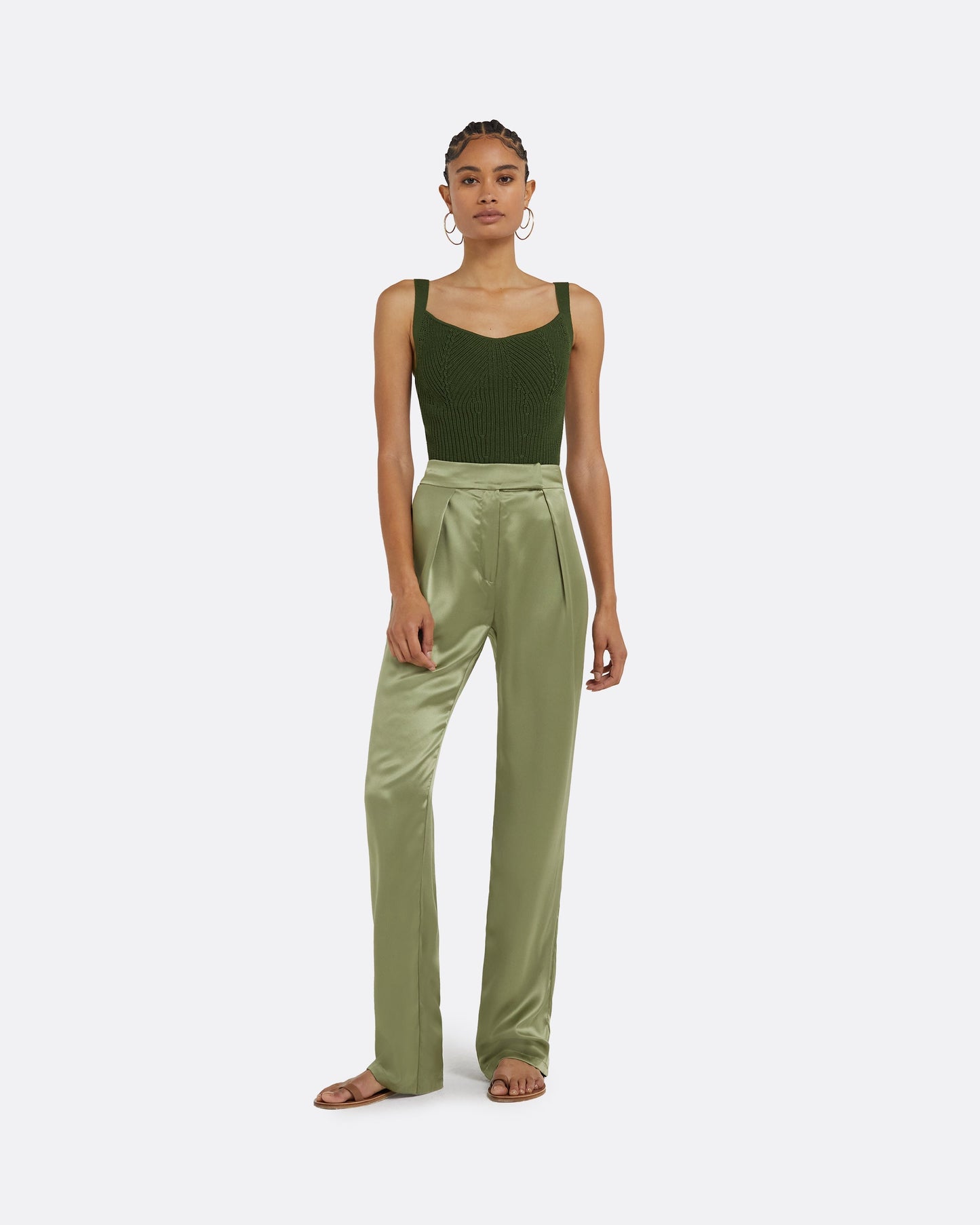 Amal Olive Crochet Top