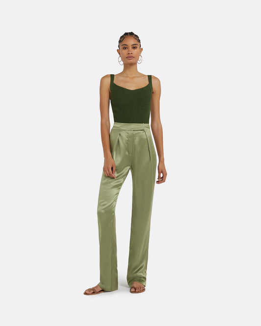 Amal Olive Crochet Top