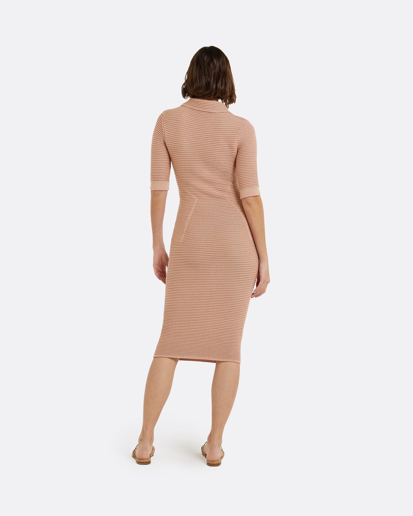 Akilah Old Rose Crochet Dress