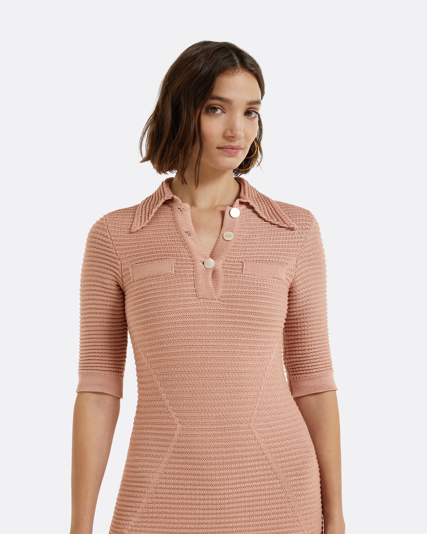 Akilah Old Rose Crochet Dress