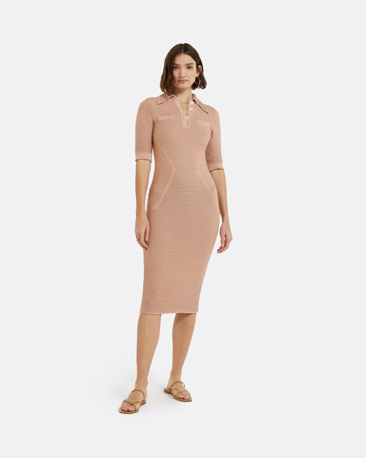Akilah Old Rose Crochet Dress