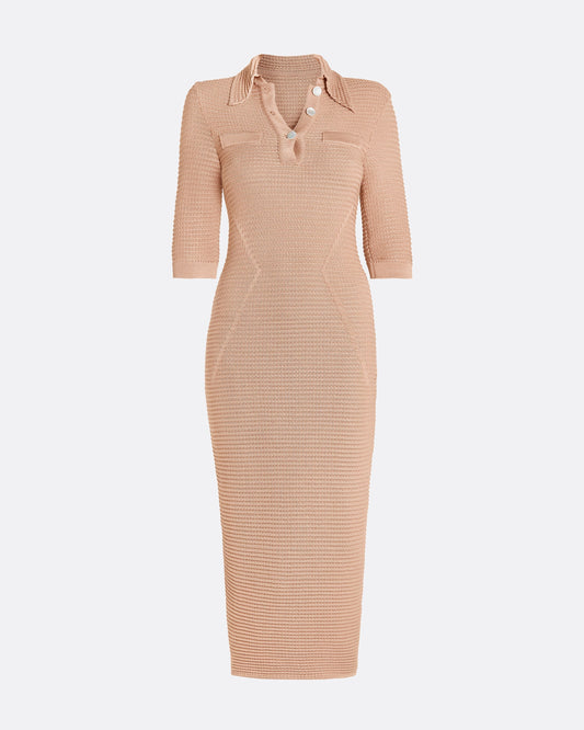 Akilah Old Rose Crochet Dress