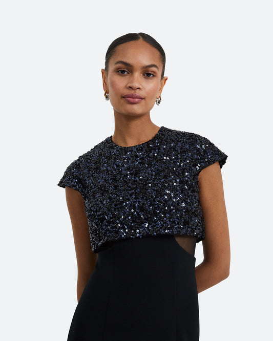 Dominica Black Midi Dress