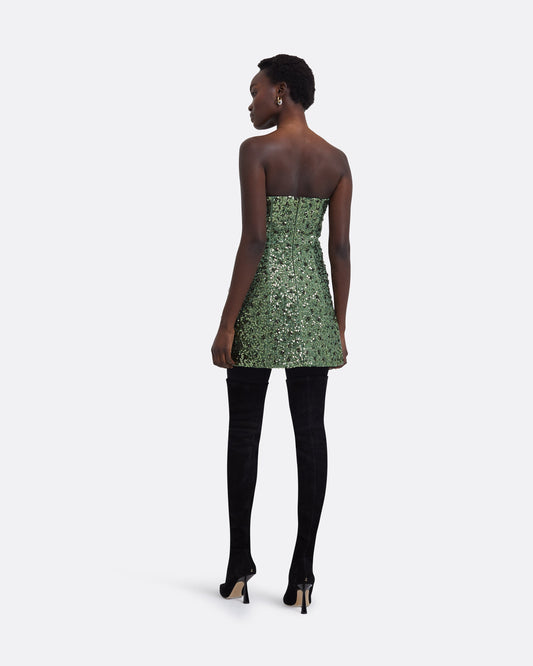 Rowan Oil Green Short Dress