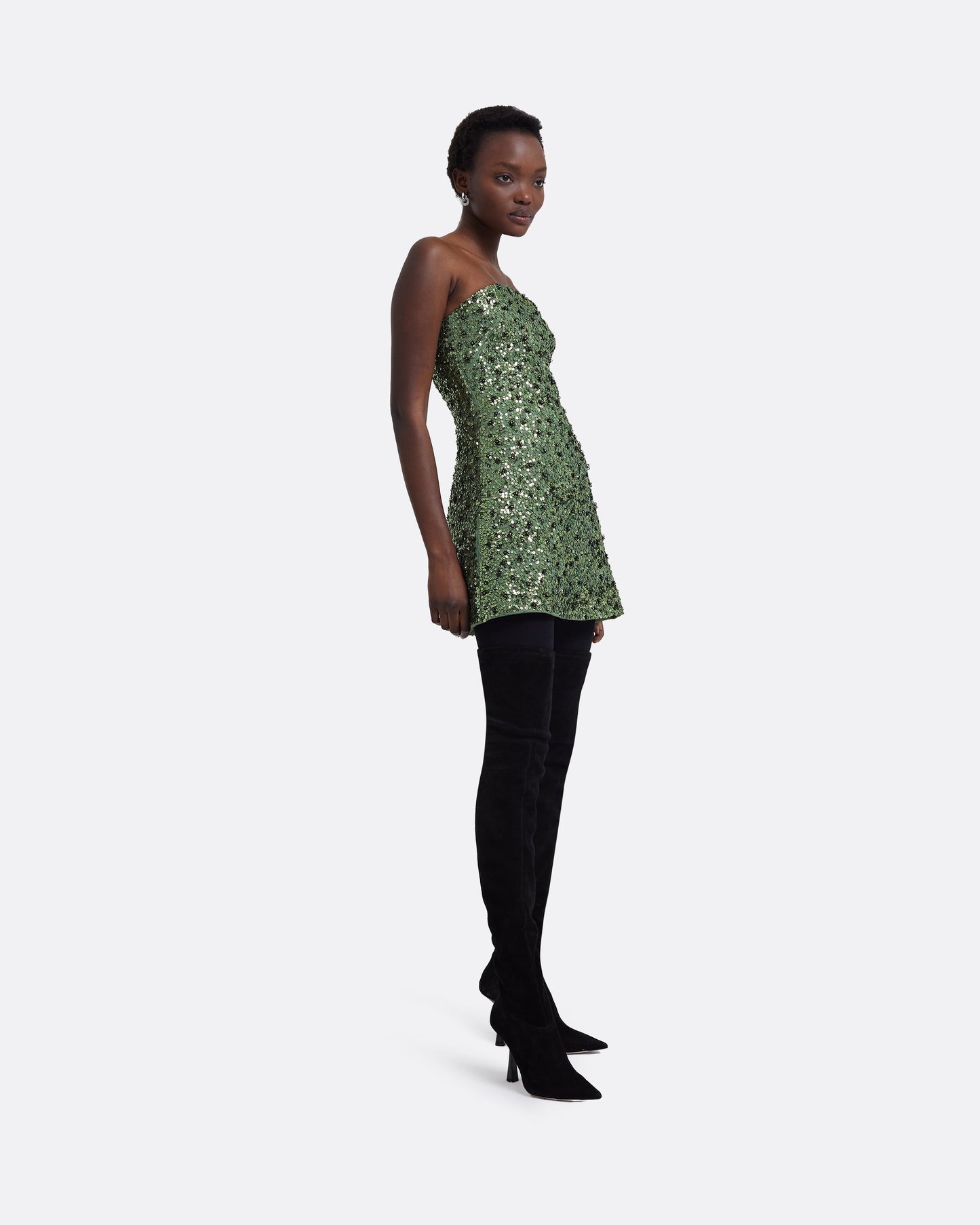 Rowan Oil Green Short Dress