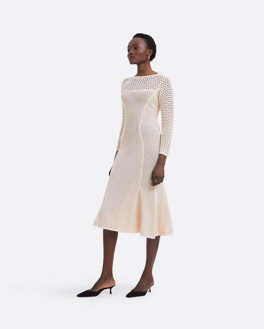 Klo Nouvelle Peach Knit Midi Dress