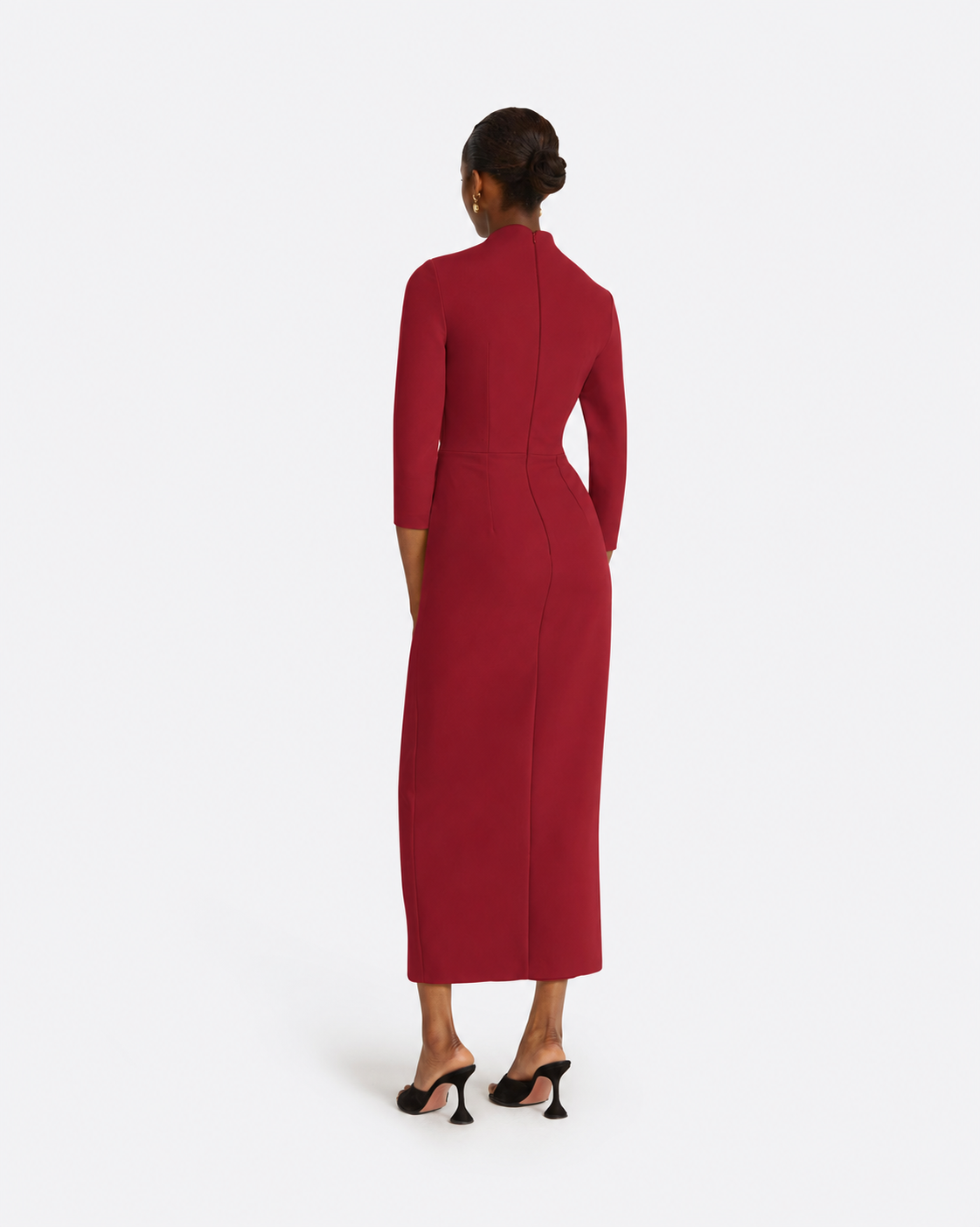 Avery Midi Dress in Rhubarb