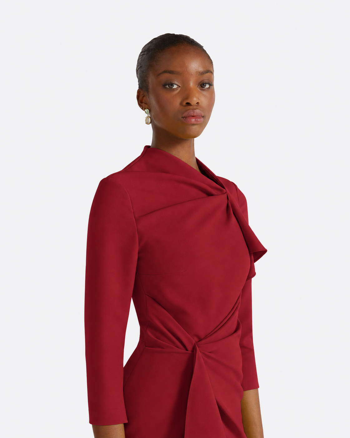Avery Midi Dress in Rhubarb