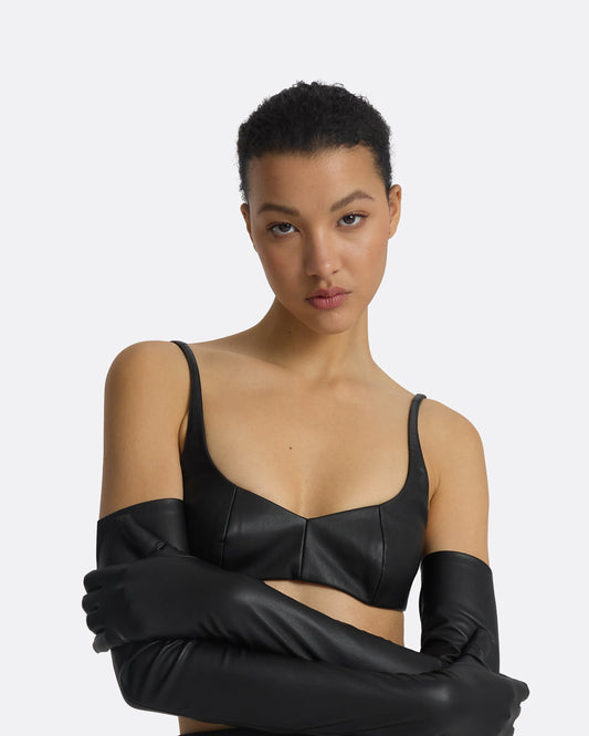 Antonia Black Vegan Leather Gloves