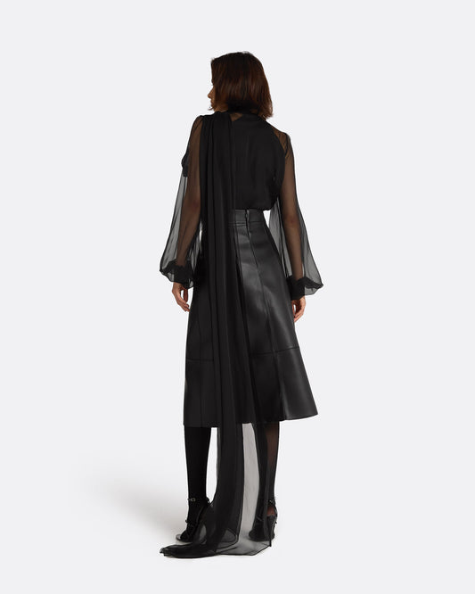 Mathilde Black Vegan Leather Skirt