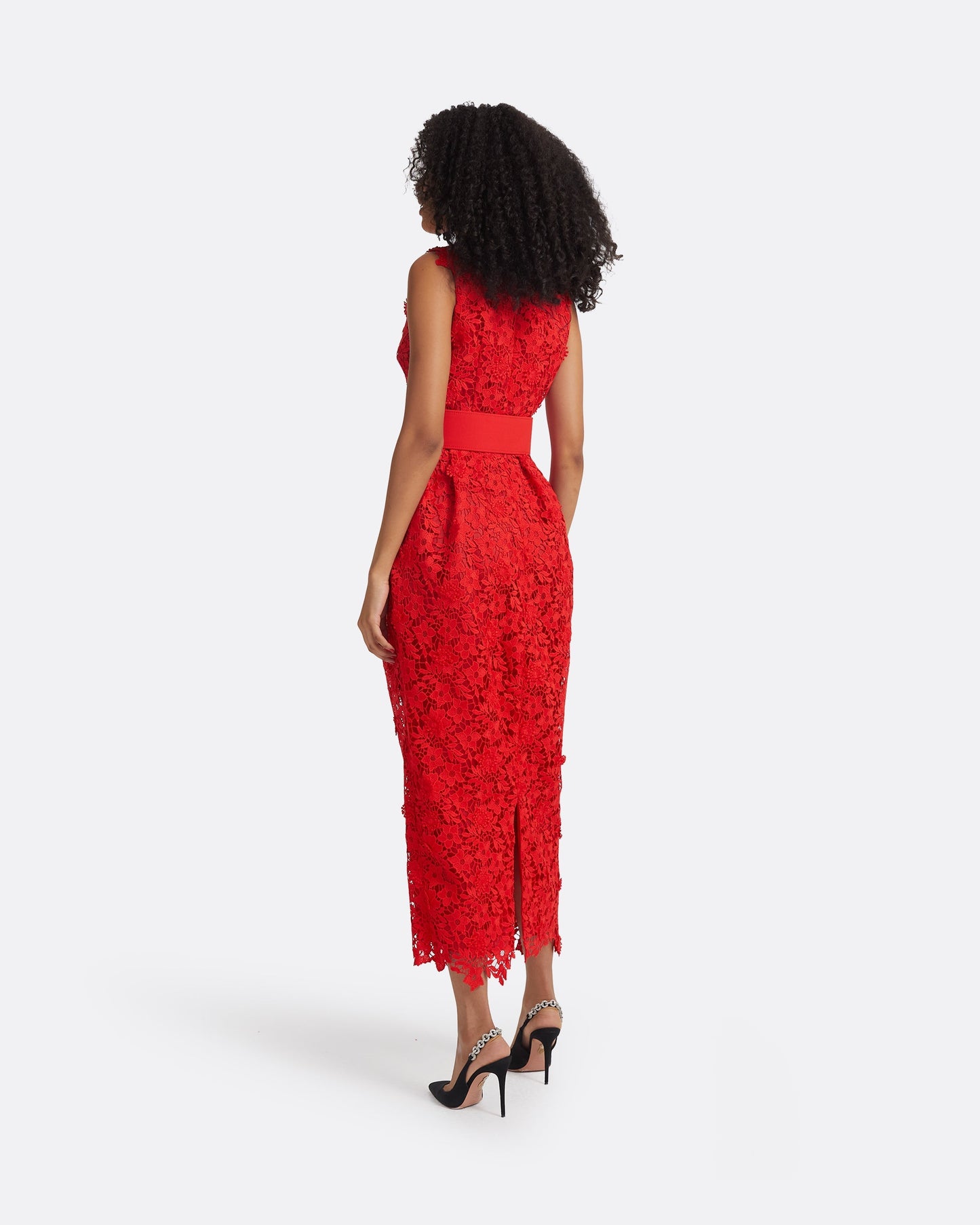 Alani Lacquer Red Midi Dress