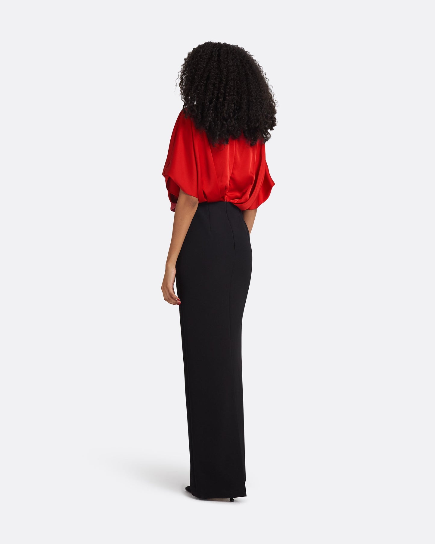 Lucinda Black & Cherry Red Long Dress