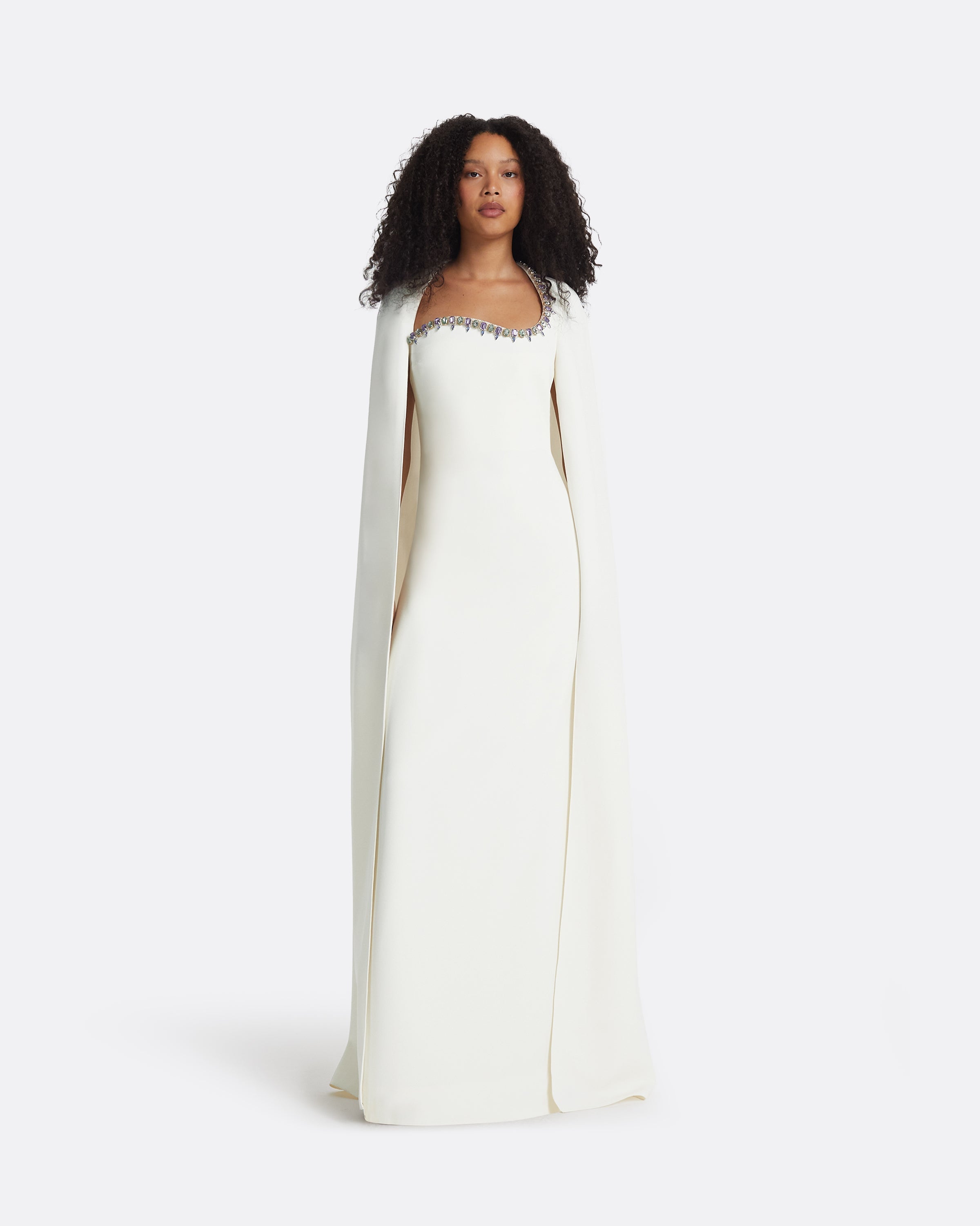 Mattia Ivory Long Dress