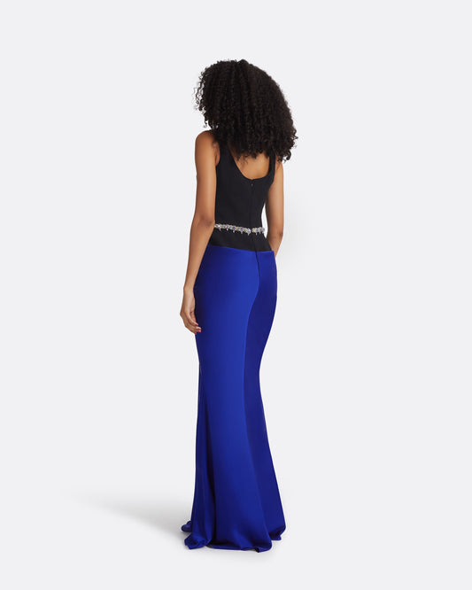 Marlena Embroidered Marrakech & Black Long Dress