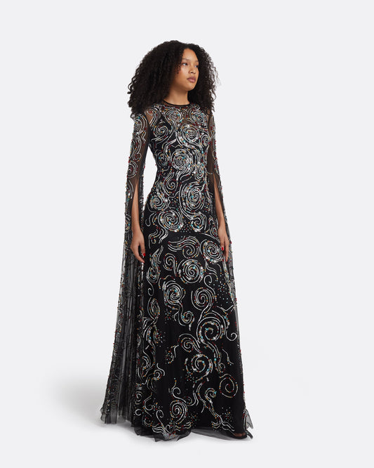 Talina Black Long Dress