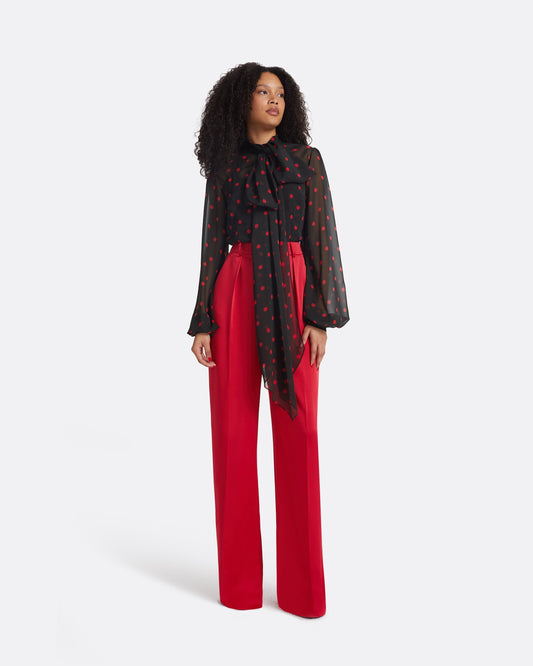 Delfinane Black & Lacquer Red Top
