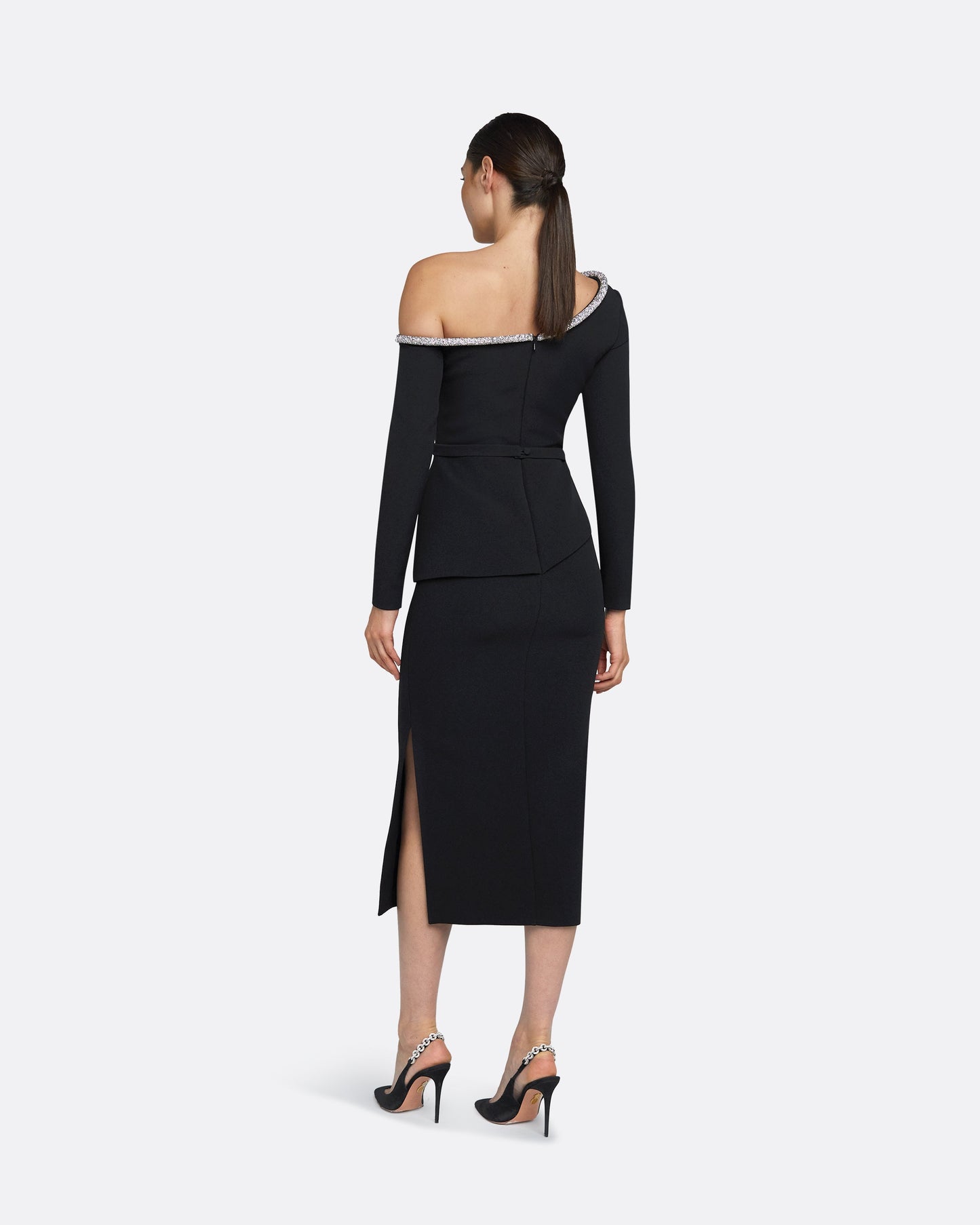 Constanza Black Embroidered Midi Dress Maison Safiyaa USA Constanza Black Embroidered Midi Dress Maison Safiyaa USA