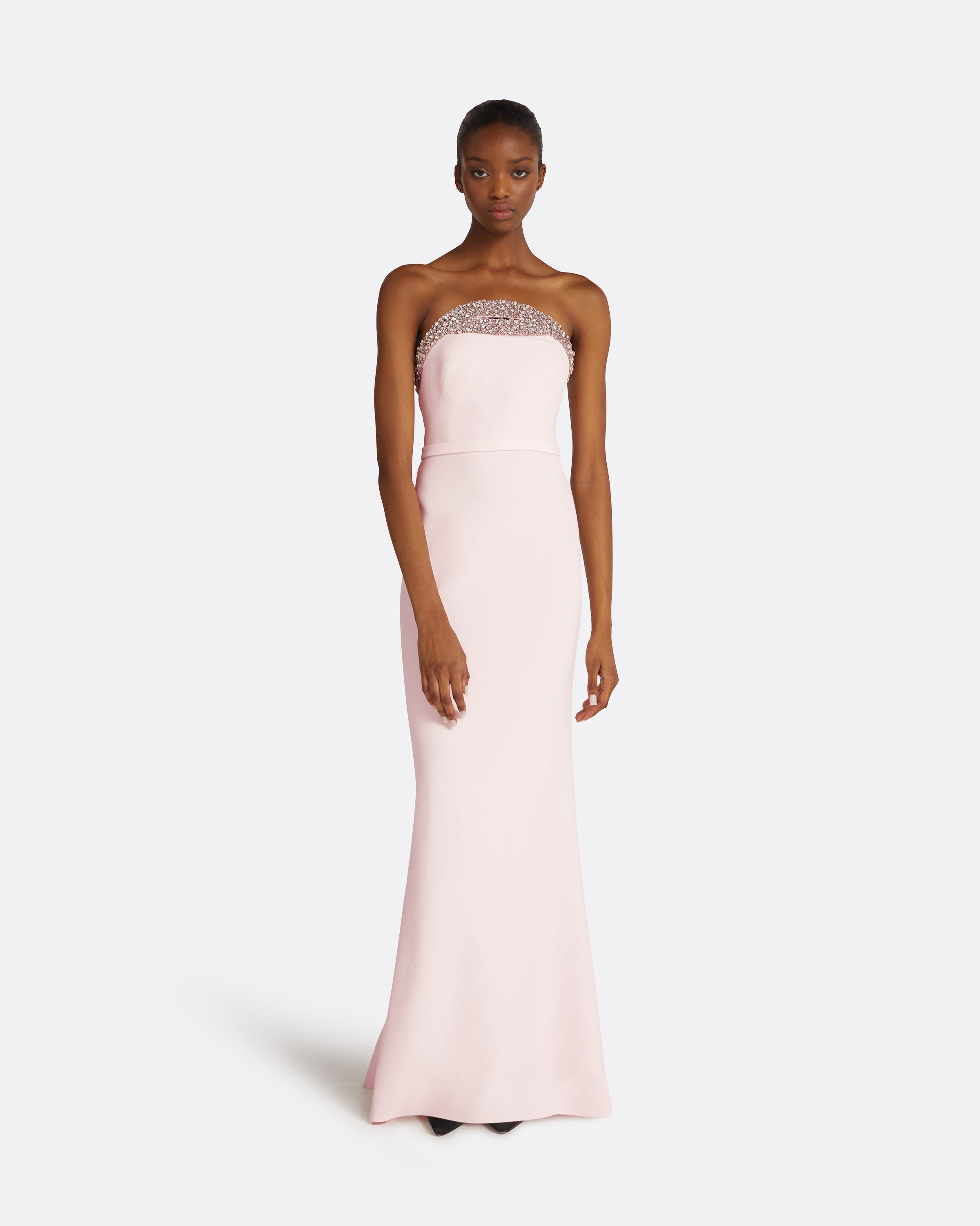 Donatella Barely Pink Long Dress – Maison Safiyaa USA