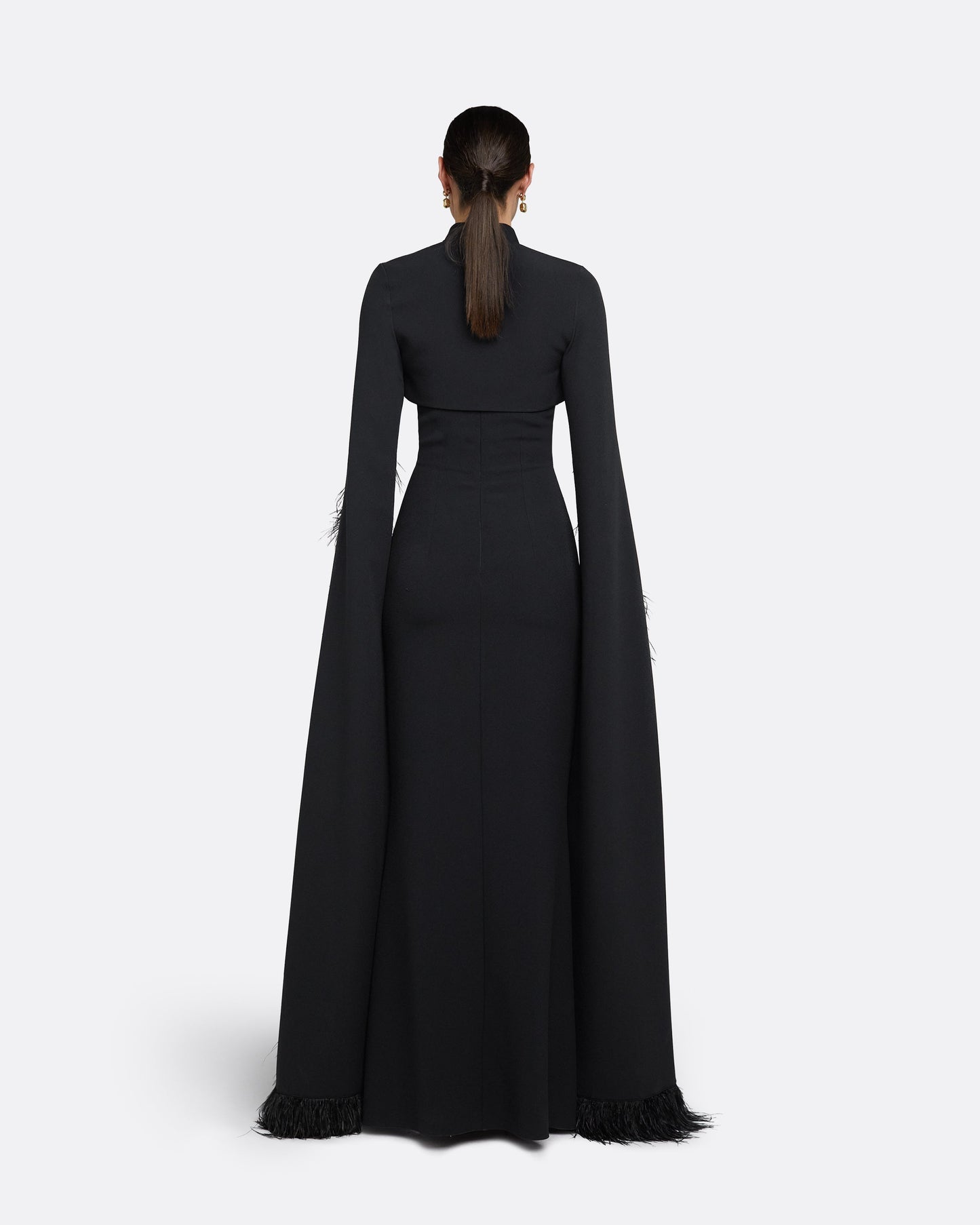 Amari Black Feather-Trimmed Bolero & Soshin Dress
