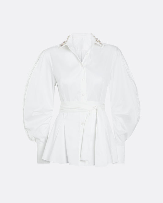 Kathryn Embroidered Ivory Top