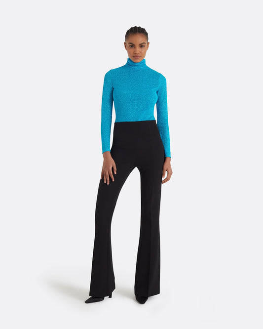Alexa Black Heavy Crepe & Satin Trousers
