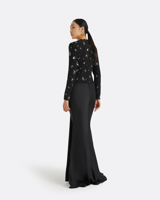Naira Black Long Dress