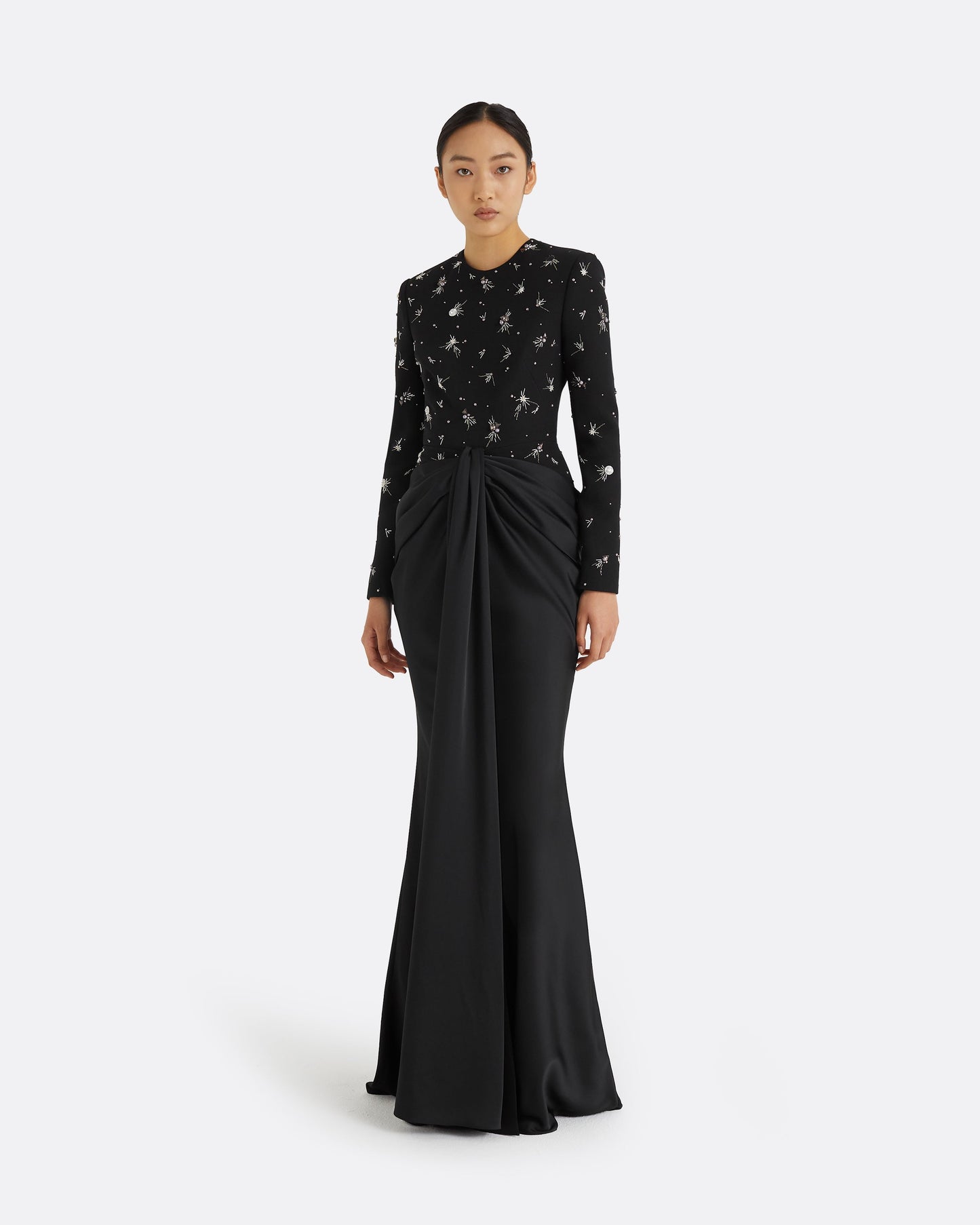 Naira Black Long Dress