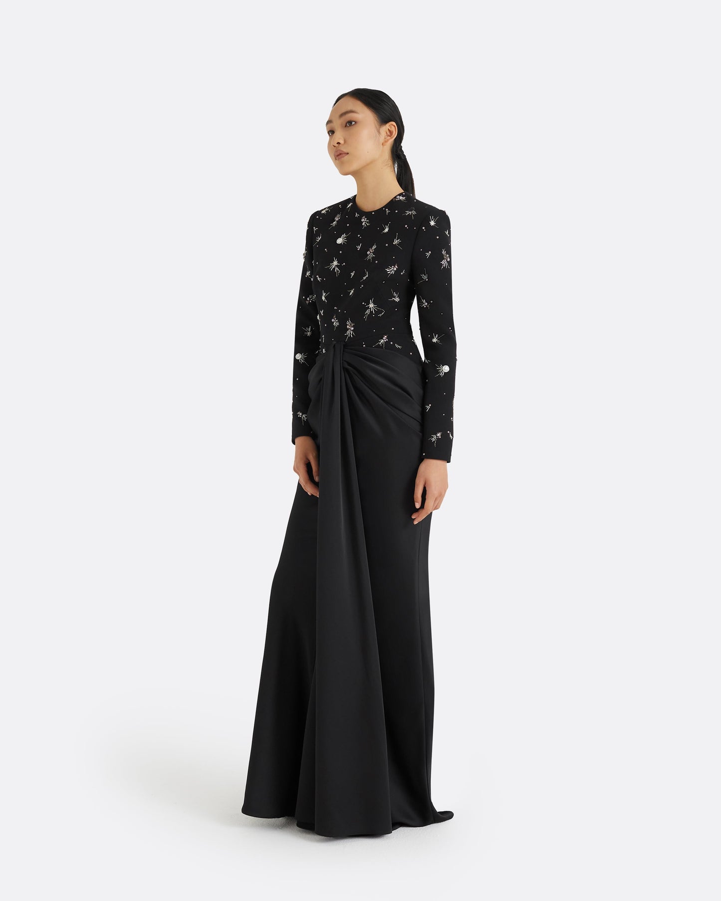 Naira Black Long Dress