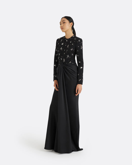 Naira Black Long Dress