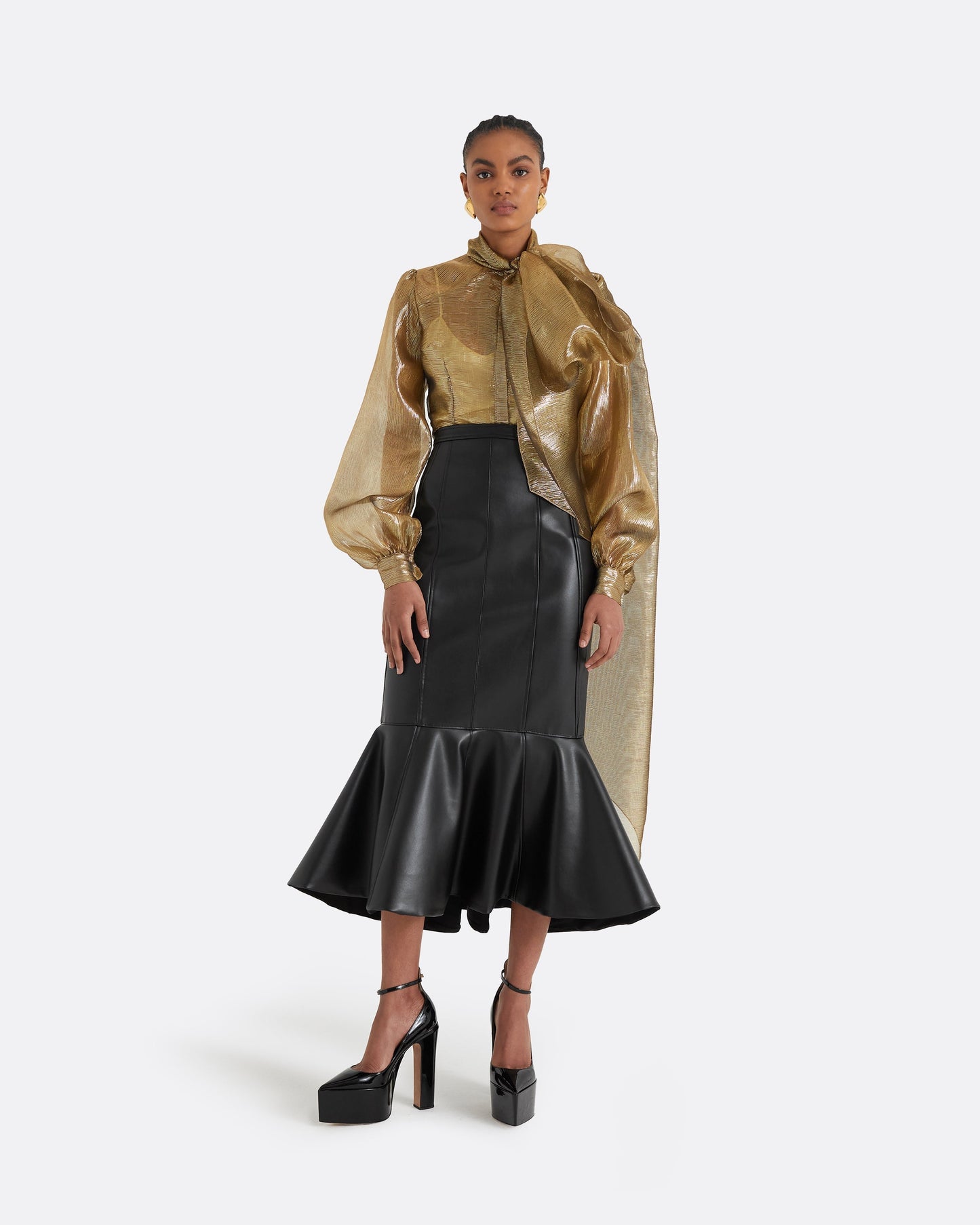 Henner Black Vegan Leather Skirt