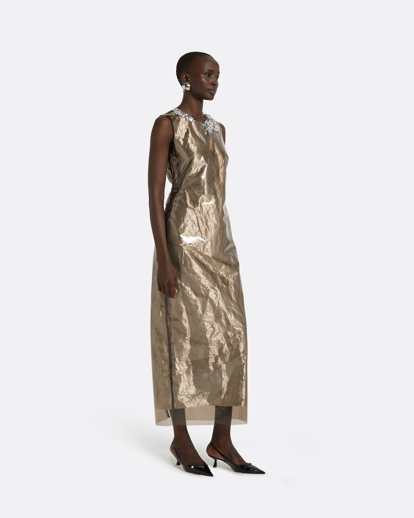 Amalia Taupe Midi Dress