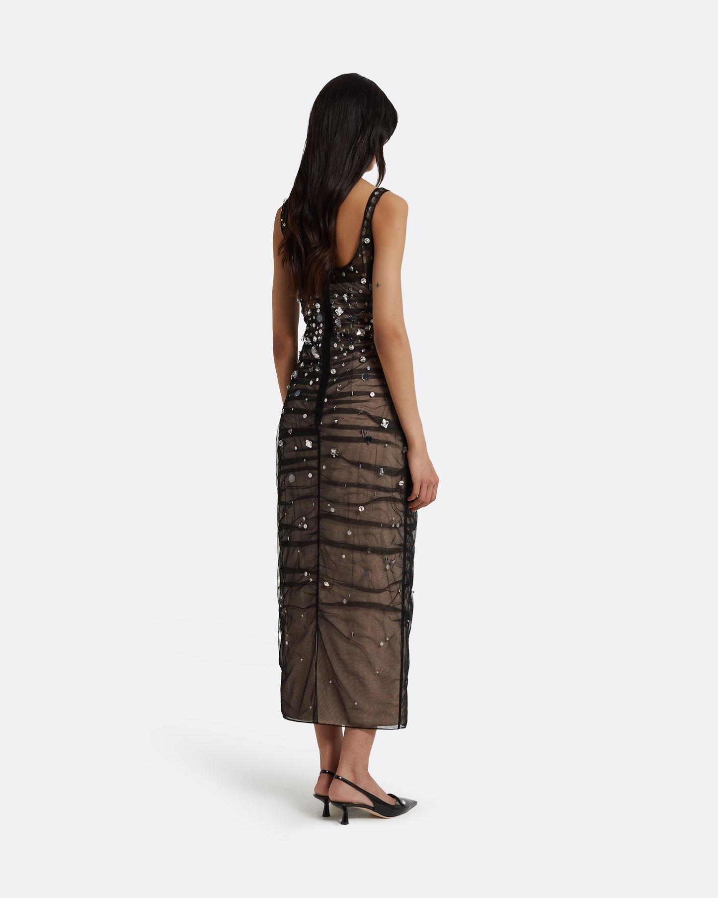 Ceren Black Midi Dress