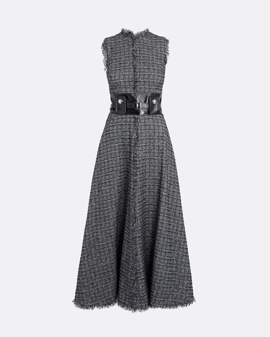 Maeva Metalllic Greyscale Midi Dress