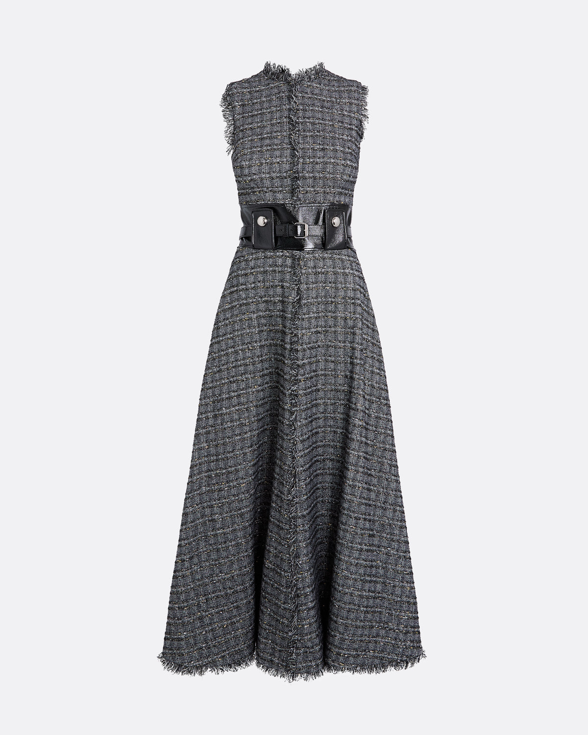 Maeva Metalllic Greyscale Midi Dress