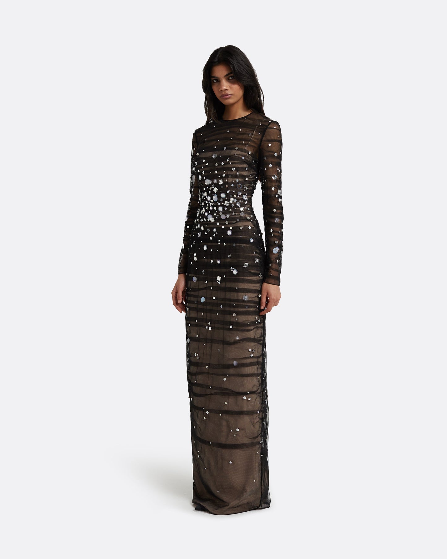 Defne Black Long Dress