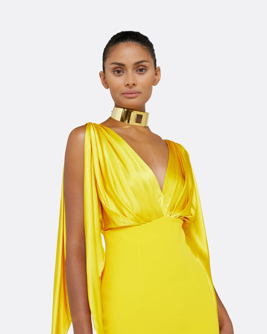 Amina Canary Long Dress