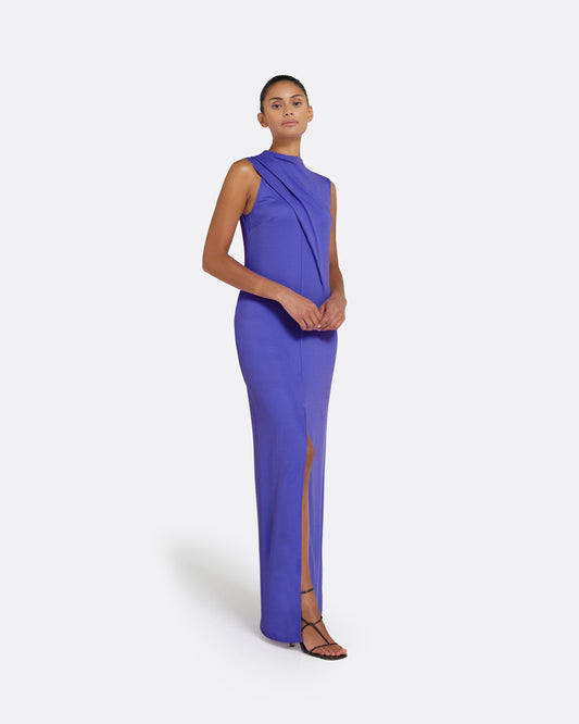 Iris Anemone Blue Long Dress