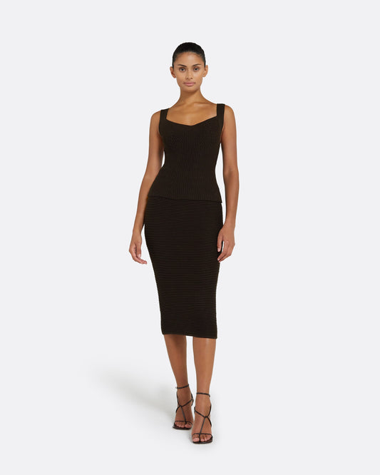 Amal Dark Mocha Crochet Top