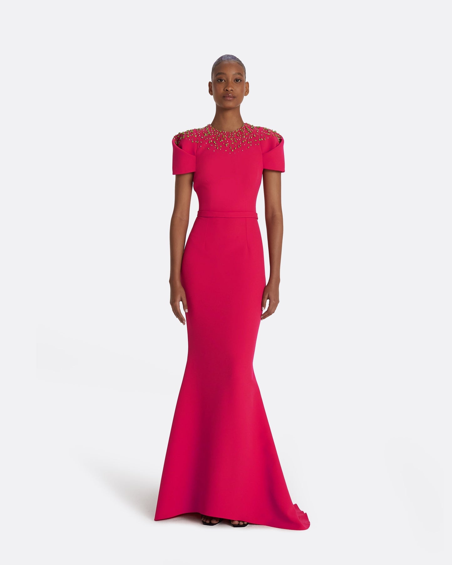 Delina Raspberry Long Dress