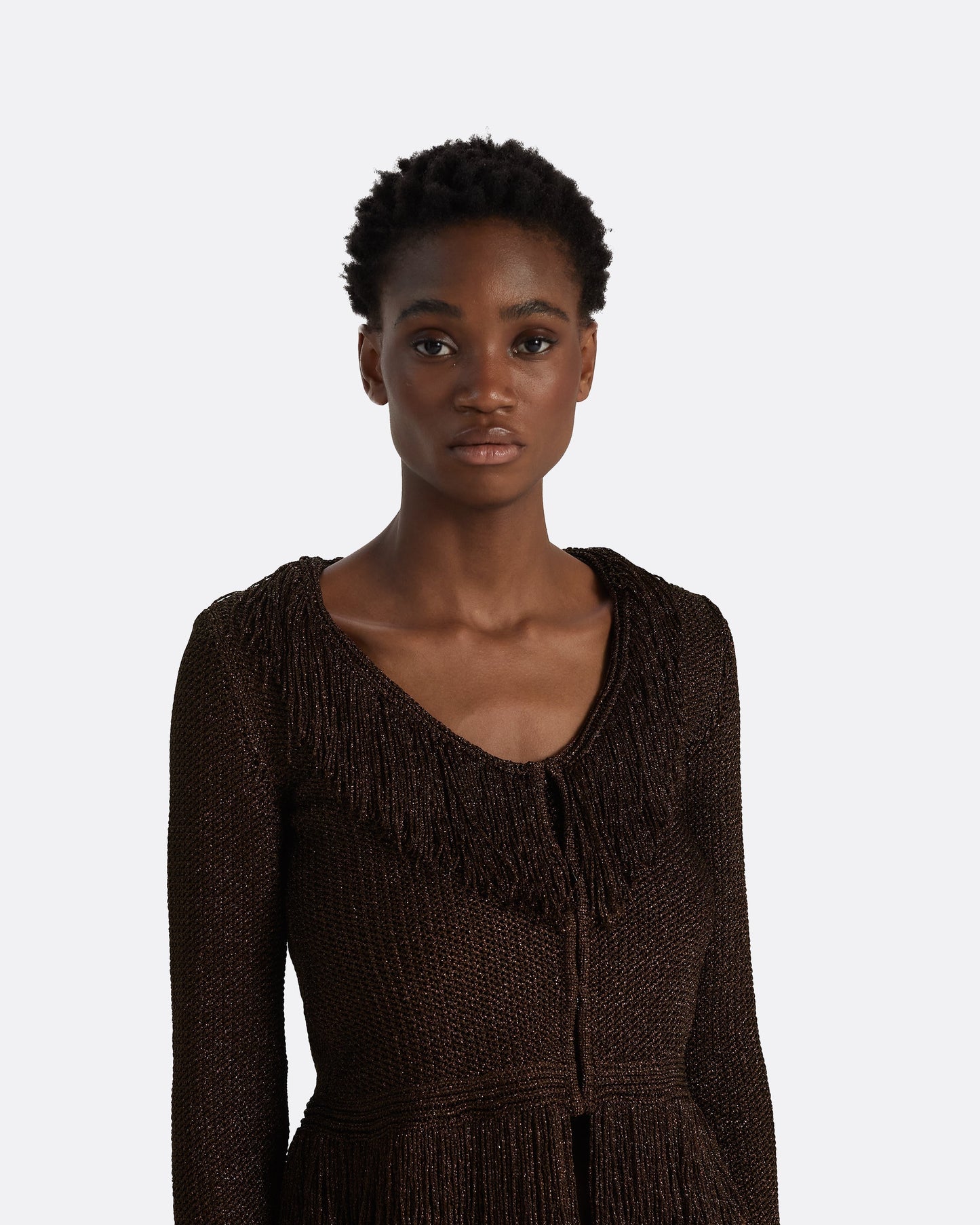 Scarlett Deep Brown Knit Jacket