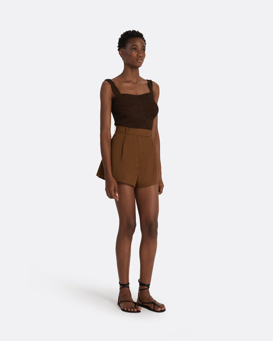 Geena Deep Brown Knit Top