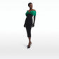 Diane Black & Jewel Green Midi Dress