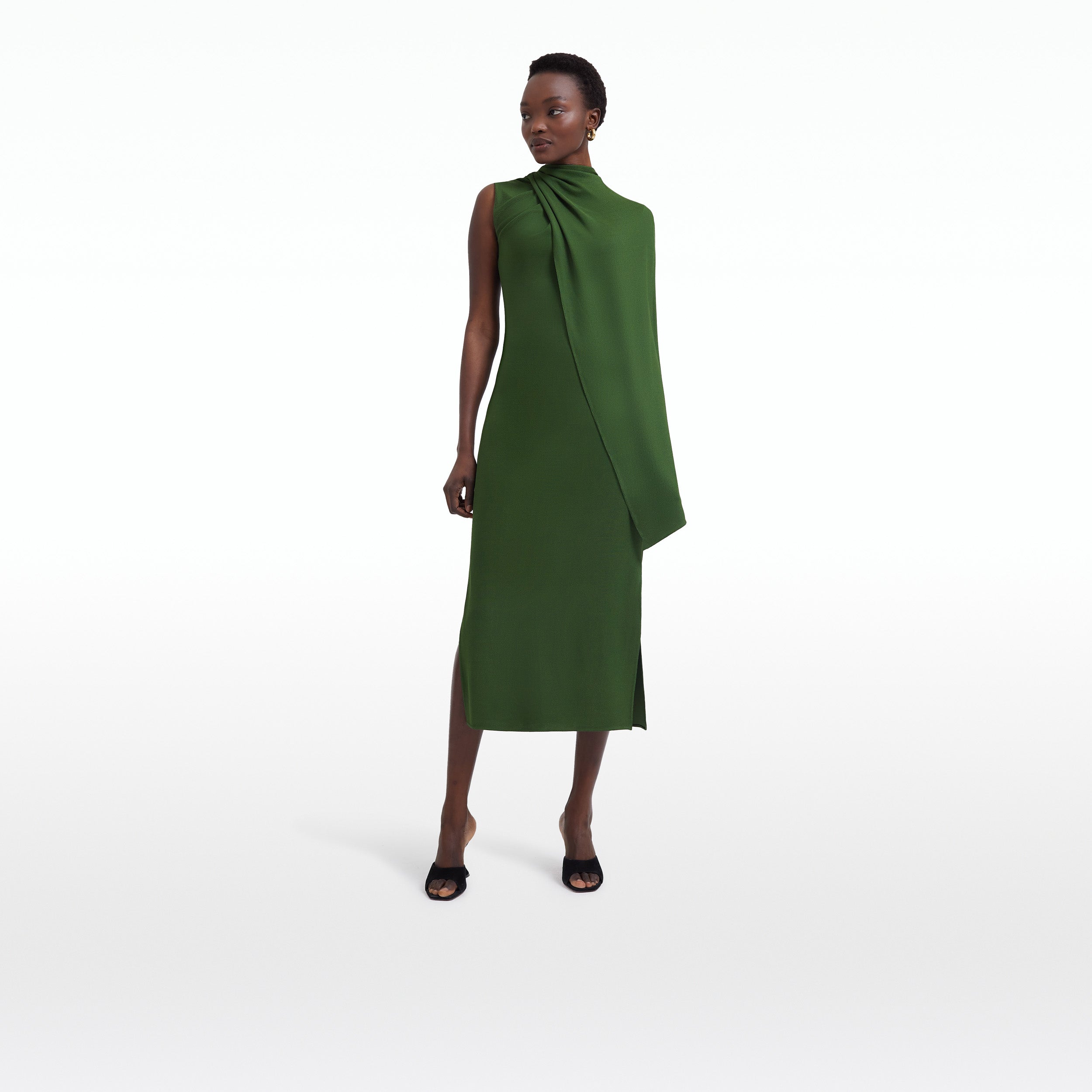 Dilly Moss Green Midi Dress