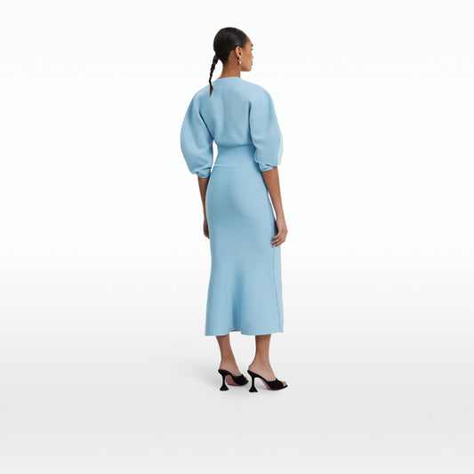 Kiera Pale Blue Knit Midi Dress