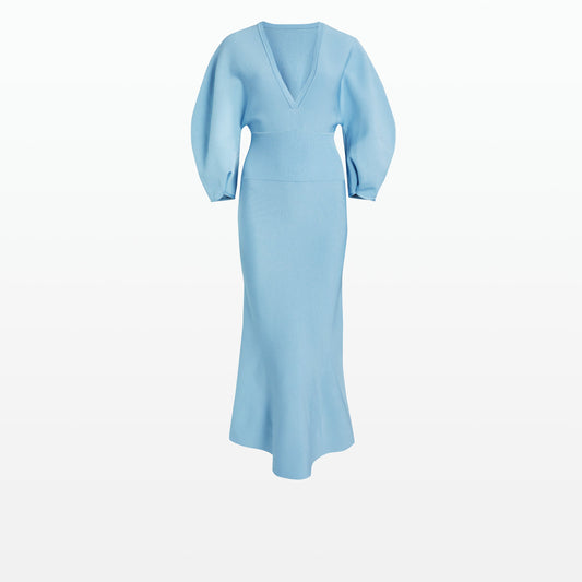 Kiera Pale Blue Knit Midi Dress