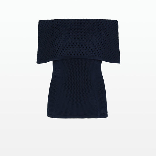 Kora Navy Knit Top