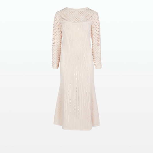 Klo Nouvelle Peach Knit Midi Dress