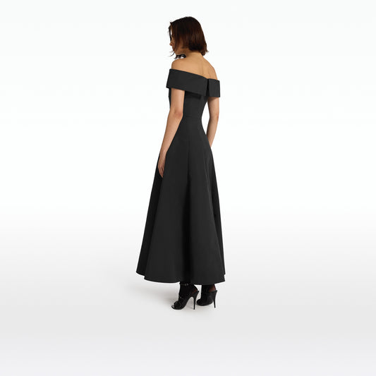 Kristiana Black Midi Dress