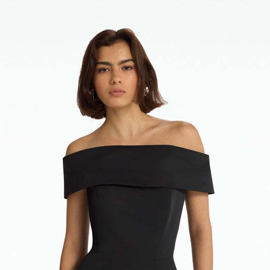 Kristiana Black Midi Dress